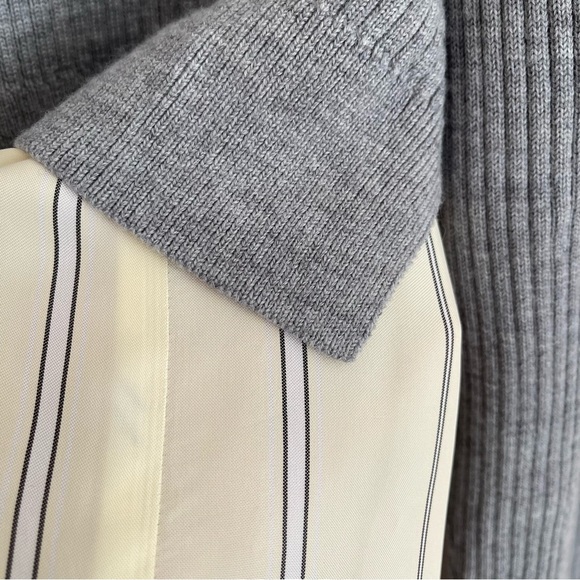 3.1 Phillip Lim Knit Long-Sleeve Pullover With Combo Shirt, Size S - Picture 9 of 12